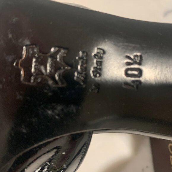 Vintage Kurt Geiger Black Patent Peep Toe Heels - 4" High - Picture 5 of 8